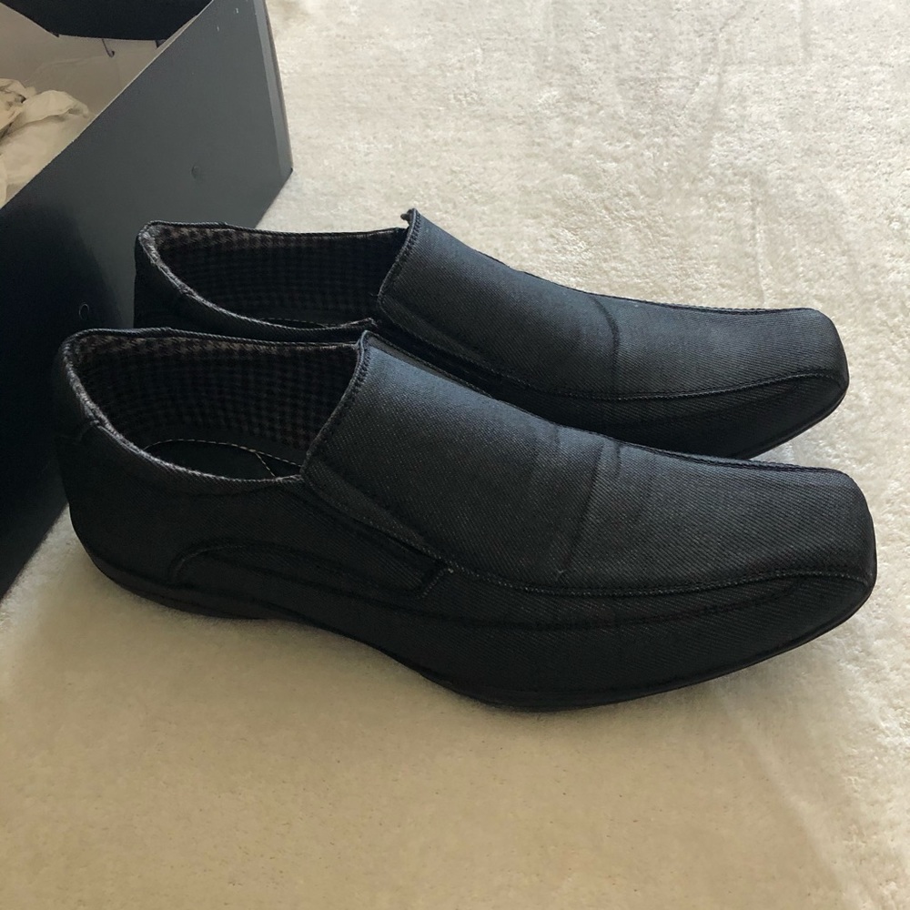 Men’s size 8 dress shoe black grey denim - Picture 1 of 5
